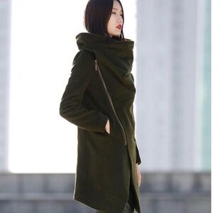 ONly True and collection Street Wear line asymmetrical black wool coat